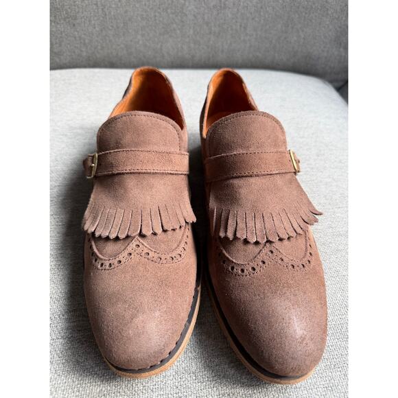 Blackstone Men’s Brown Suede Leather Loafers Buckles Men\'s 44 US 10.5